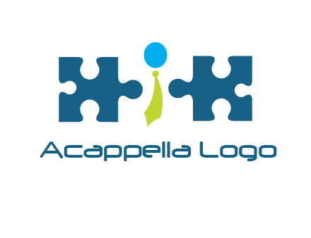 puzzle pieces with man wearing tie logo