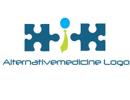 puzzle pieces with man wearing tie logo