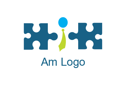 puzzle pieces with man wearing tie logo