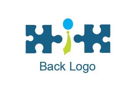 puzzle pieces with man wearing tie logo