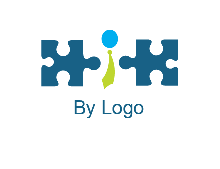 puzzle pieces with man wearing tie logo