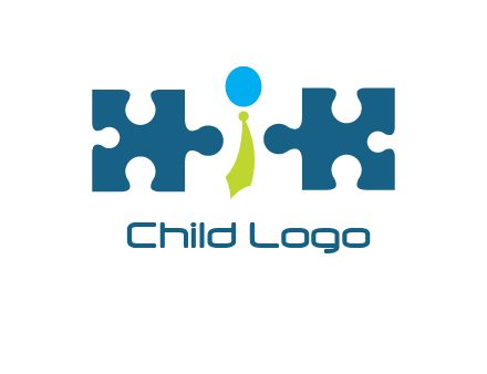 puzzle pieces with man wearing tie logo