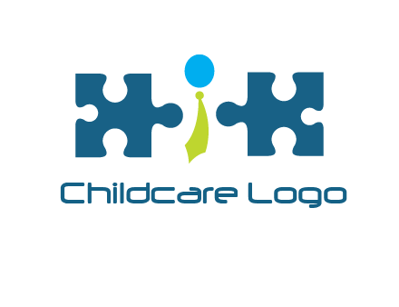 puzzle pieces with man wearing tie logo