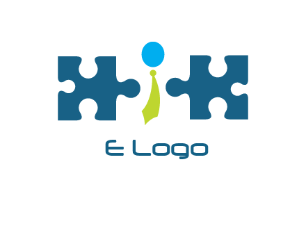 puzzle pieces with man wearing tie logo