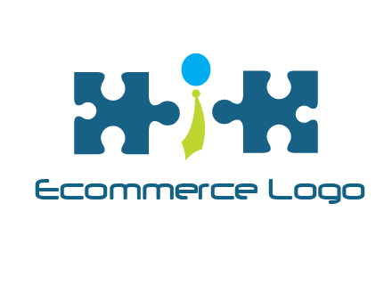 puzzle pieces with man wearing tie logo