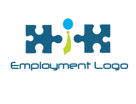 puzzle pieces with man wearing tie logo