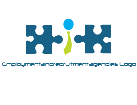 puzzle pieces with man wearing tie logo
