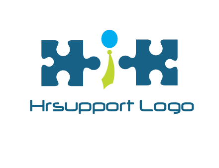 puzzle pieces with man wearing tie logo