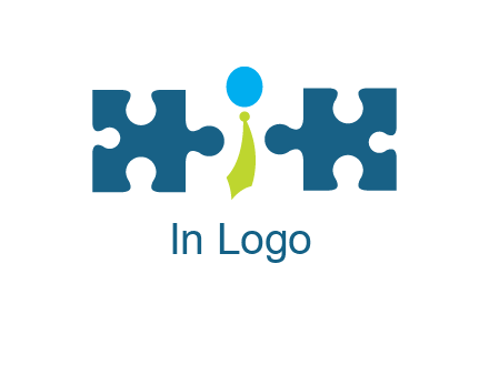 puzzle pieces with man wearing tie logo