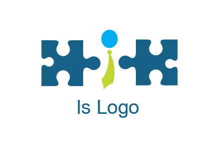 puzzle pieces with man wearing tie logo