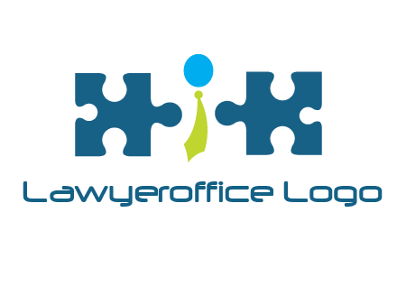 puzzle pieces with man wearing tie logo