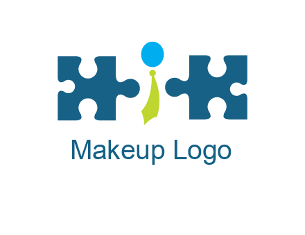 puzzle pieces with man wearing tie logo
