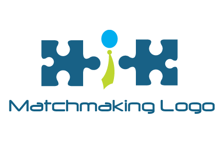 puzzle pieces with man wearing tie logo