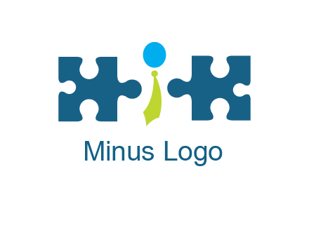 puzzle pieces with man wearing tie logo