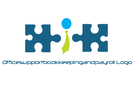 puzzle pieces with man wearing tie logo