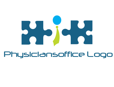 puzzle pieces with man wearing tie logo