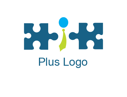 puzzle pieces with man wearing tie logo