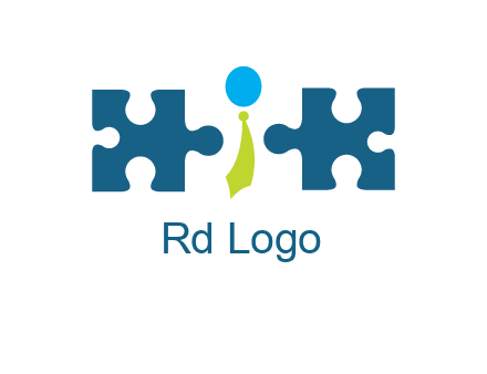 puzzle pieces with man wearing tie logo