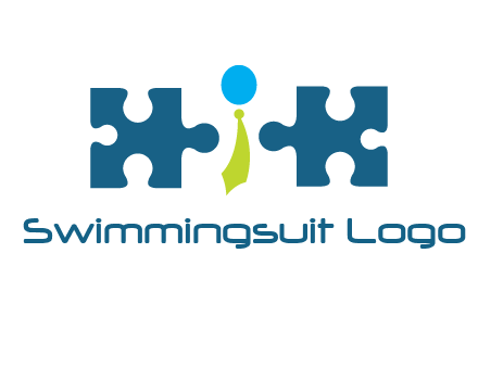 puzzle pieces with man wearing tie logo