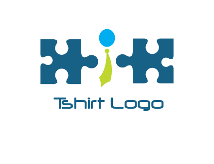 puzzle pieces with man wearing tie logo