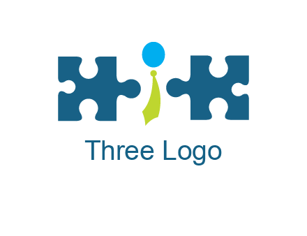 puzzle pieces with man wearing tie logo