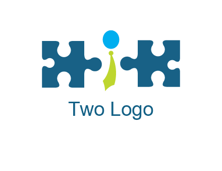 puzzle pieces with man wearing tie logo