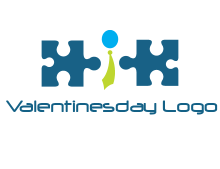 puzzle pieces with man wearing tie logo
