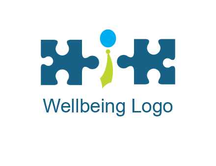 puzzle pieces with man wearing tie logo