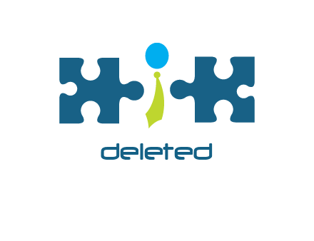 puzzle pieces with man wearing tie logo