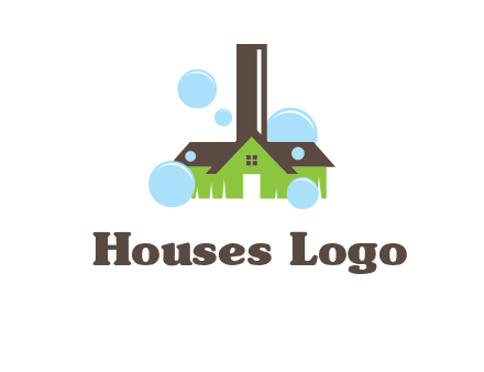 broom shaped like a home logo