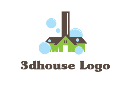 broom shaped like a home logo