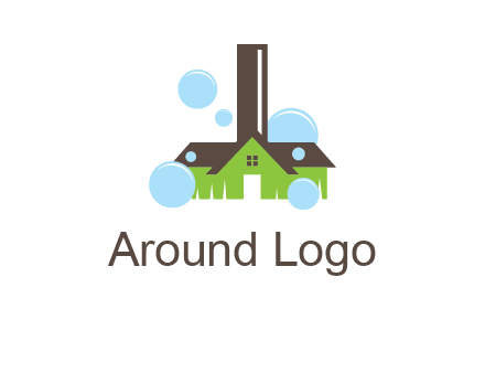 broom shaped like a home logo