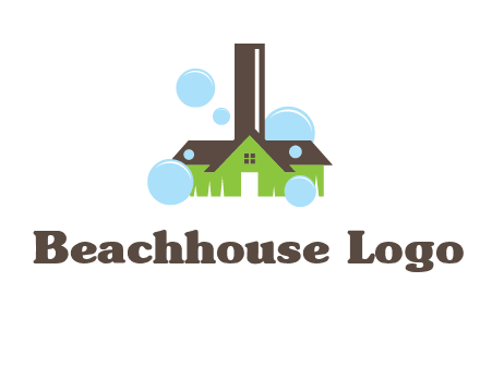 broom shaped like a home logo