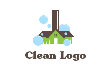 broom shaped like a home logo