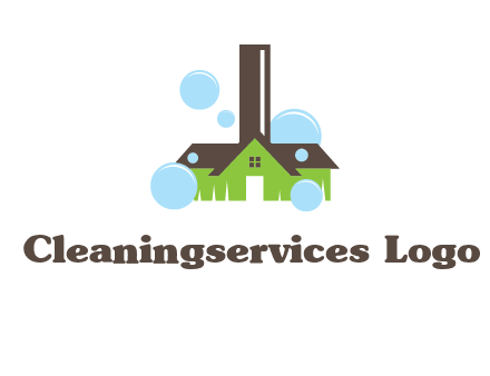 broom shaped like a home logo