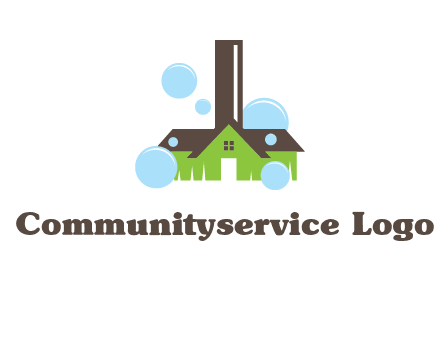 broom shaped like a home logo