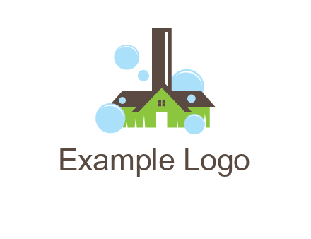 broom shaped like a home logo