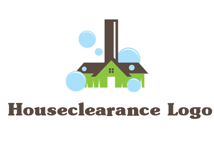 broom shaped like a home logo