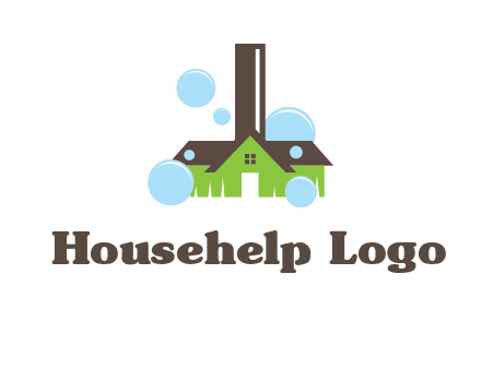 broom shaped like a home logo