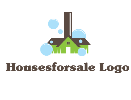broom shaped like a home logo