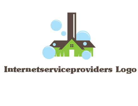 broom shaped like a home logo