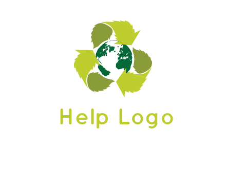 recycle sign around earth logo