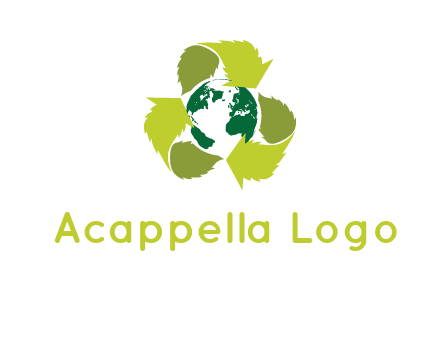 recycle sign around earth logo