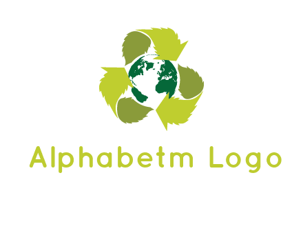 recycle sign around earth logo