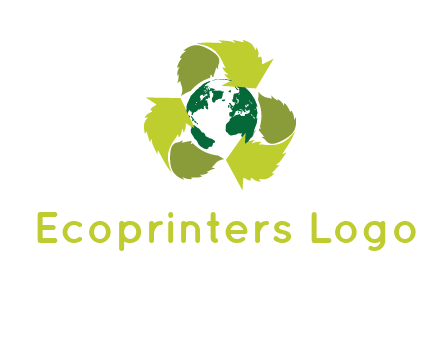 recycle sign around earth logo