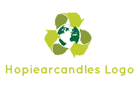 recycle sign around earth logo