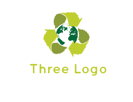 recycle sign around earth logo