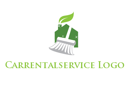 broom cleaning home logo