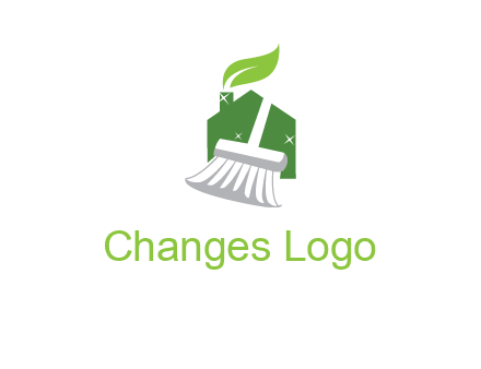 broom cleaning home logo