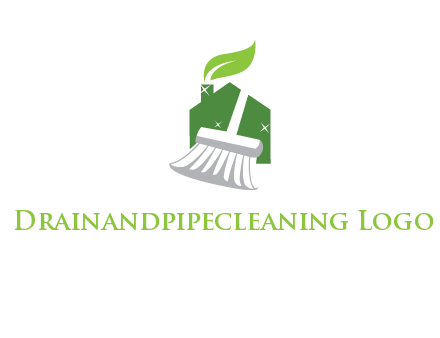 broom cleaning home logo